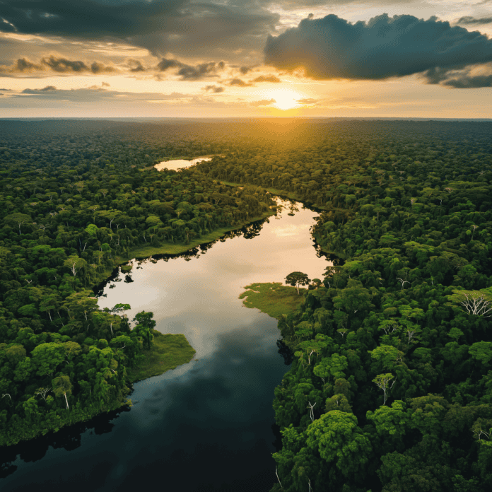 Yara, the Spirit of the Amazon, rising from the river as mist, watching over the rainforest.
