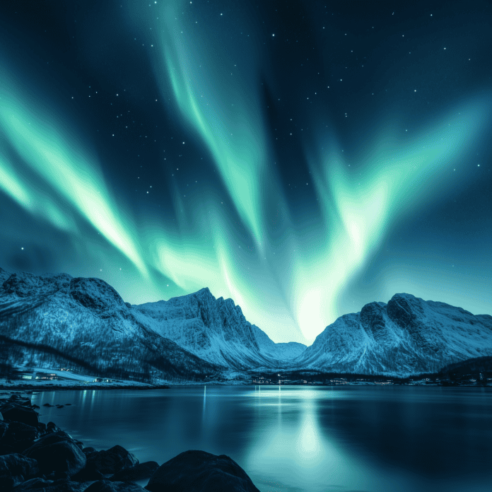 Revontuli, the Fire Fox, dashing across the Arctic snow, his tail leaving trails of glowing Aurora Borealis in the sky.