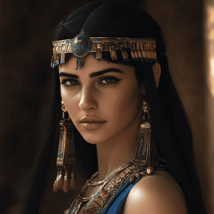 Cleopatra, the Queen of the Nile, facing the serpent that sealed her fate.