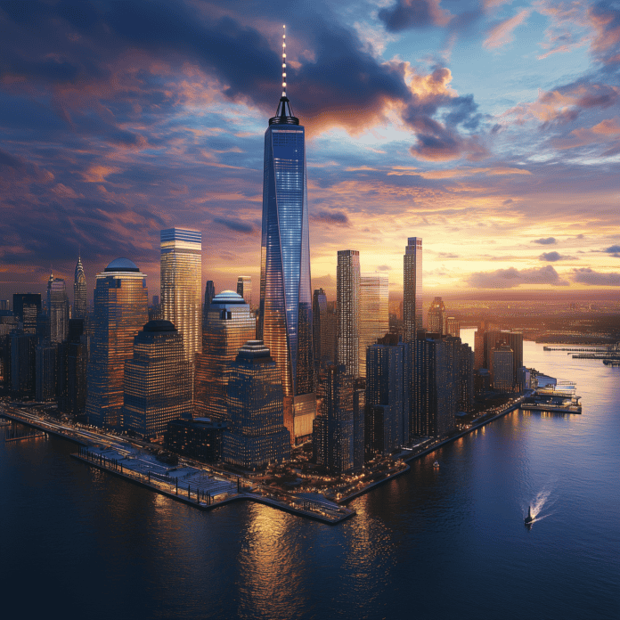 The glowing New York City skyline at night, a testament to ambition and dreams