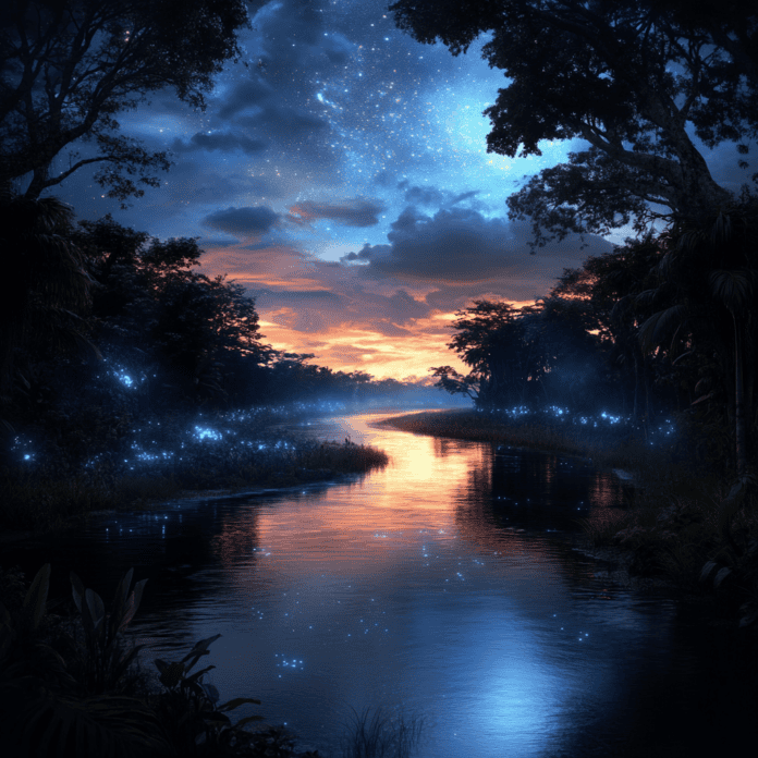 Illustration of Amazon River, a mythical realm inspired by Amazon River, central to folklore.