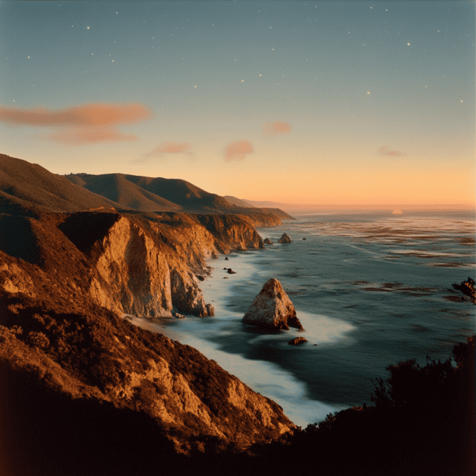 Illustration of Big Sur, a mythical realm inspired by Big Sur, central to folklore.