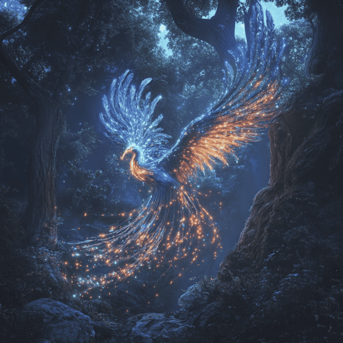 Illustration of Bird of Paradise, a mythical realm inspired by Bird of Paradise, central to folklore