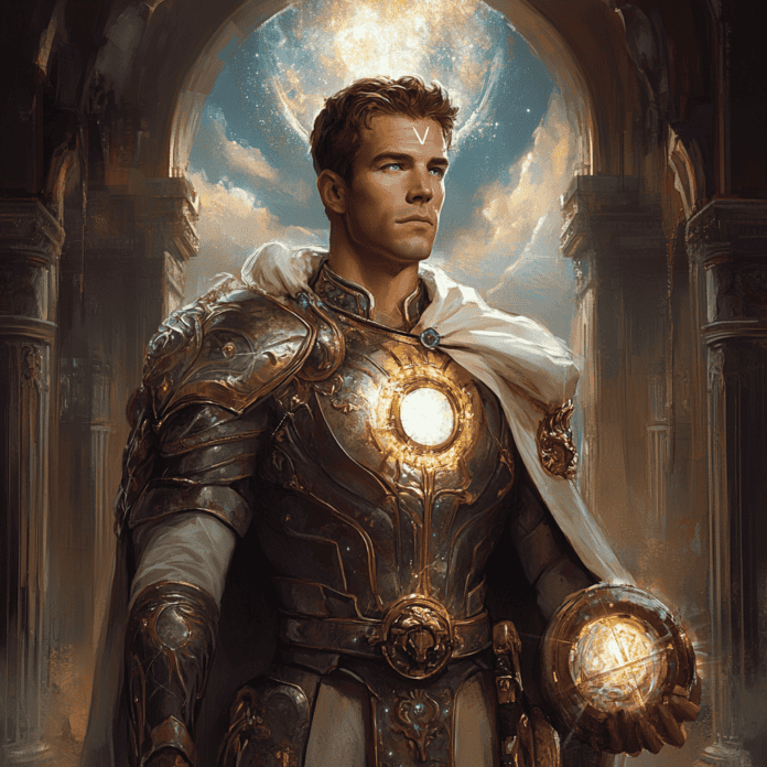 Illustration of Cameron Winklevoss, a mythical realm inspired by Cameron Winklevoss, central to folklore