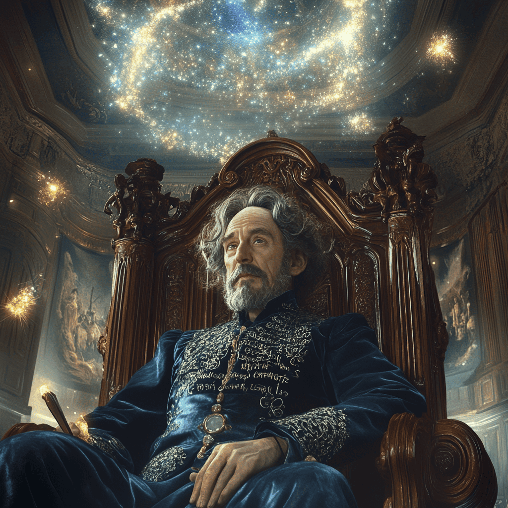 Charles Dickens Illustration of Charles Dickens, a mythical realm inspired by Charles Dickens, central to folklore