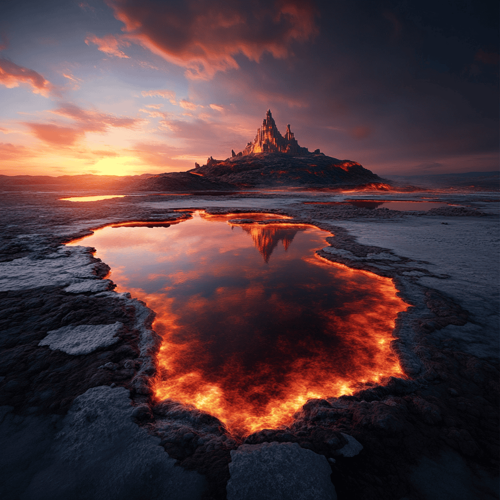 Danakil Depression Illustration of Danakil Depression, a mythical realm inspired by Danakil Depression, central to folklore.