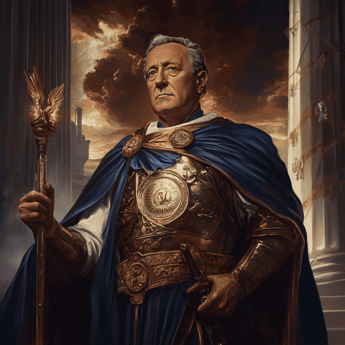 Illustration of Franklin D. Roosevelt, a mythical realm inspired by Franklin D. Roosevelt, central to folklore