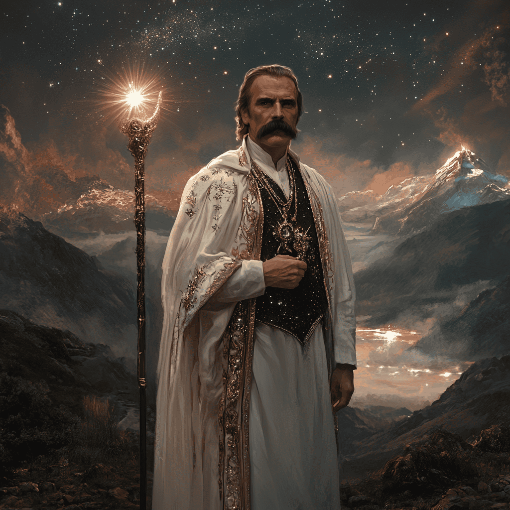 Friedrich Nietzsche Illustration of Friedrich Nietzsche, a mythical realm inspired by Friedrich Nietzsche, central to folklore