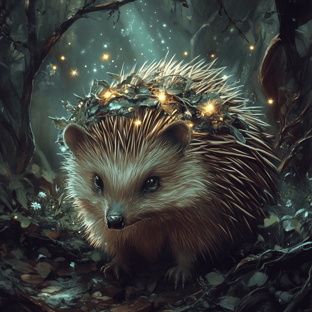 Hedgehog Illustration of Hedgehog, a mythical realm inspired by Hedgehog, central to folklore