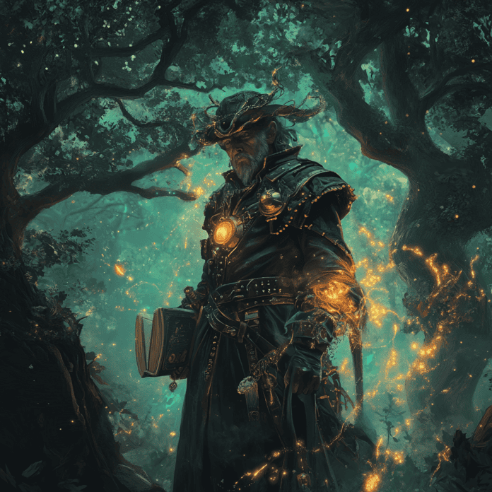 Illustration of Henry Ford, a mythical realm inspired by Henry Ford, central to folklore