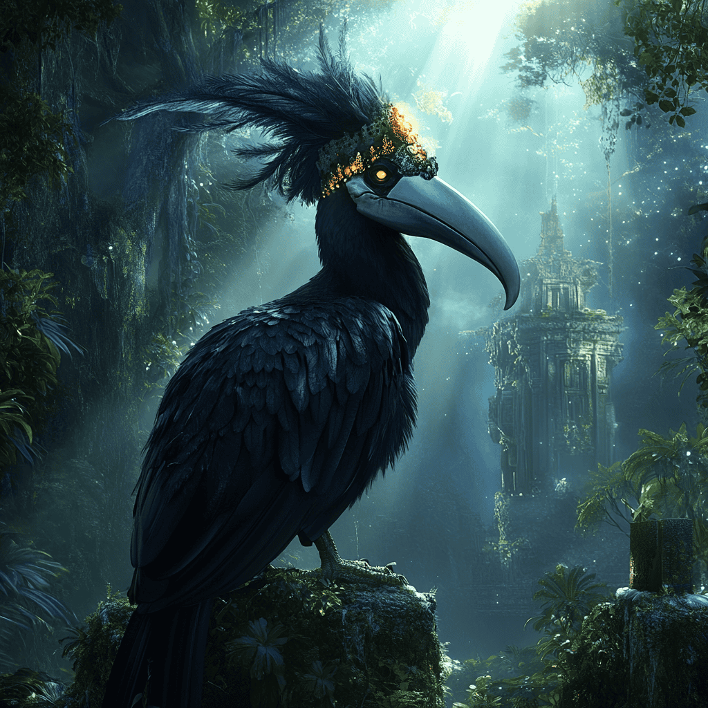 Hornbill Illustration of Hornbill, a mythical realm inspired by Hornbill, central to folklore