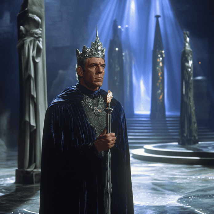 Illustration of Humphrey Bogart, a mythical realm inspired by Humphrey Bogart, central to folklore