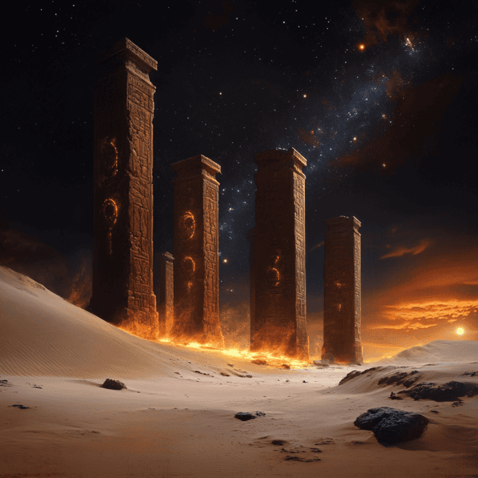 Illustration of Kalahari, a mythical realm inspired by Kalahari, central to folklore.