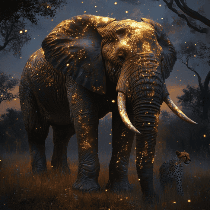 Illustration of Kruger National Park, a mythical realm inspired by Kruger National Park, central to folklore.