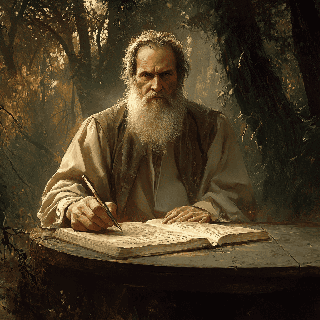Leo Tolstoy Illustration of Leo Tolstoy, a mythical realm inspired by Leo Tolstoy, central to folklore