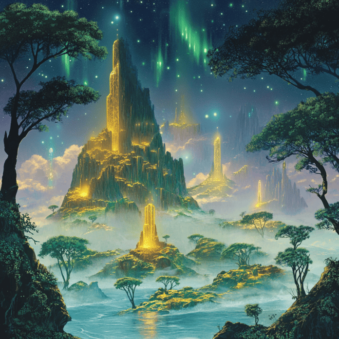 Illustration of Madagascar, a mythical realm inspired by Madagascar, central to folklore