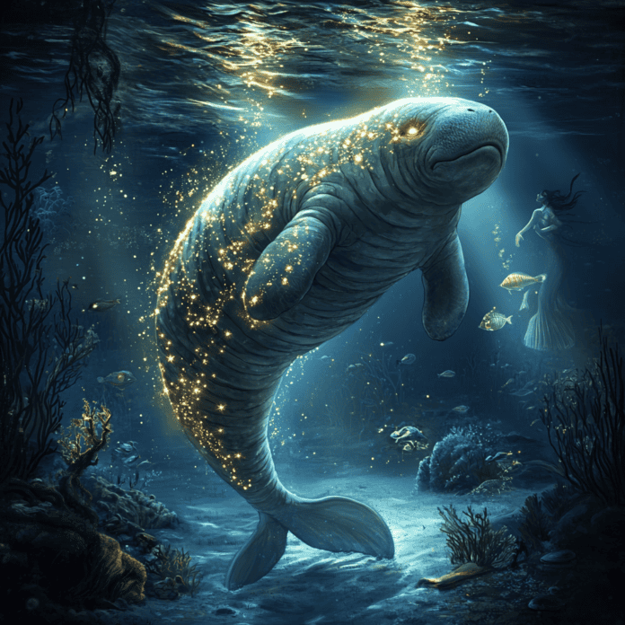 Illustration of Manatee, a mythical realm inspired by Manatee, central to folklore