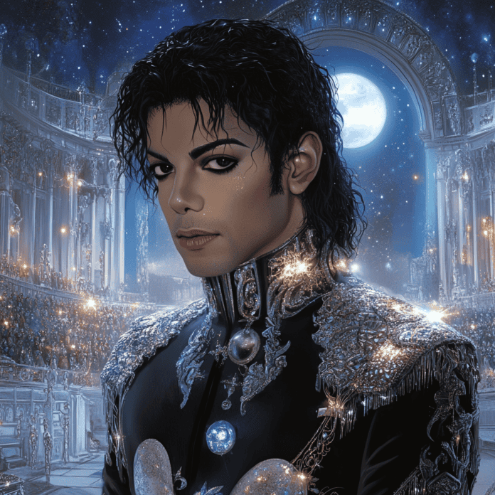 Illustration of Michael Jackson, a mythical realm inspired by Michael Jackson, central to folklore