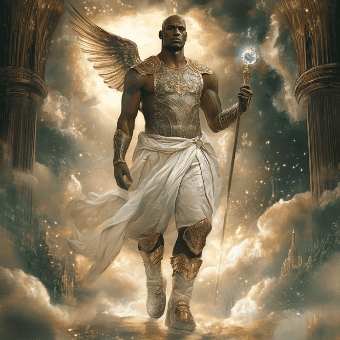 Illustration of Michael Jordan, a mythical realm inspired by Michael Jordan, central to folklore.