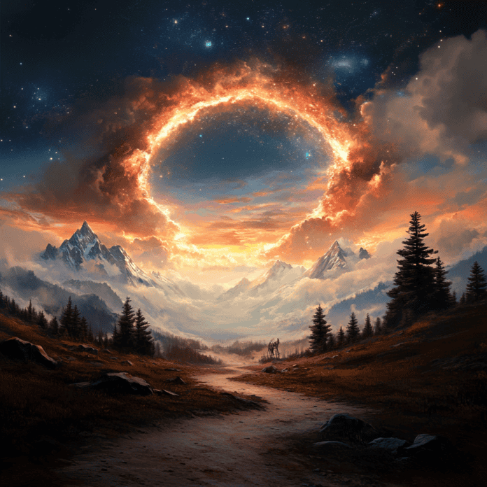 Illustration of Pacific Crest Trail, a mythical realm inspired by Pacific Crest Trail, central to folklore.