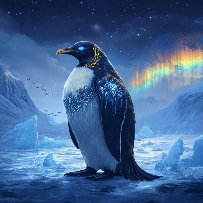 Illustration of Penguin, a mythical realm inspired by Penguin, central to folklore