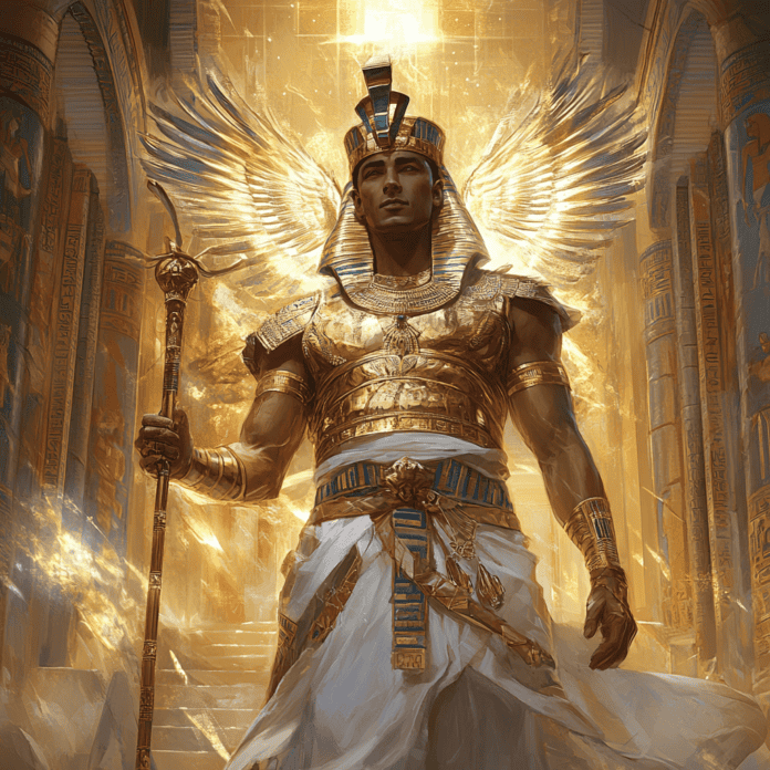 Illustration of Ramses II, a mythical realm inspired by Ramses II, central to folklore