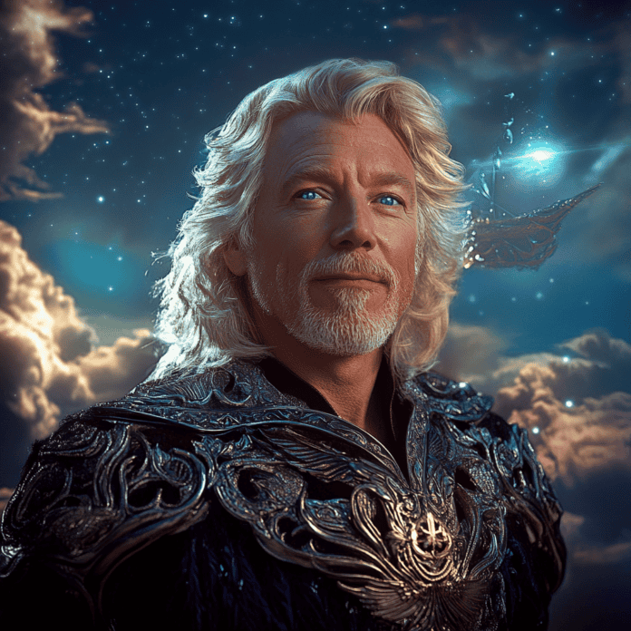 Illustration of Richard Branson, a mythical realm inspired by Richard Branson, central to folklore