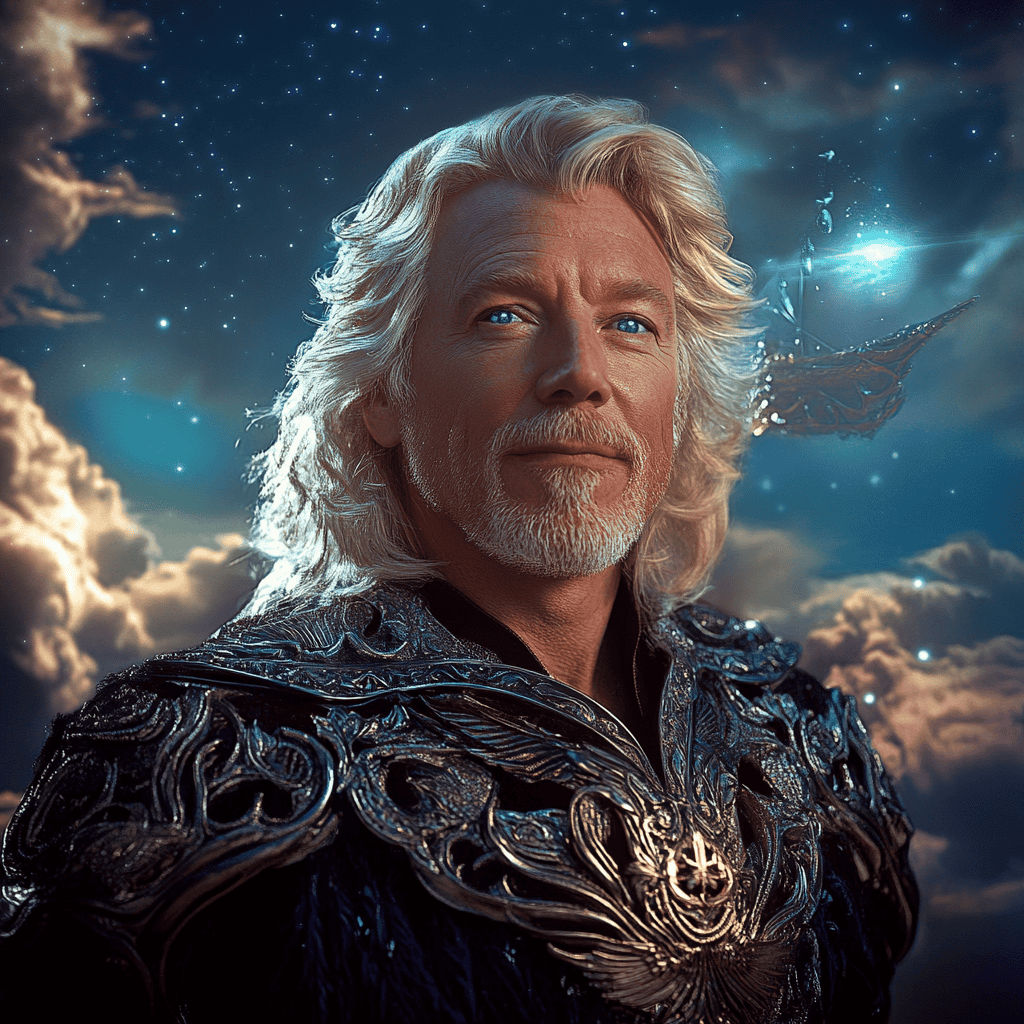 Richard Branson Illustration of Richard Branson, a mythical realm inspired by Richard Branson, central to folklore
