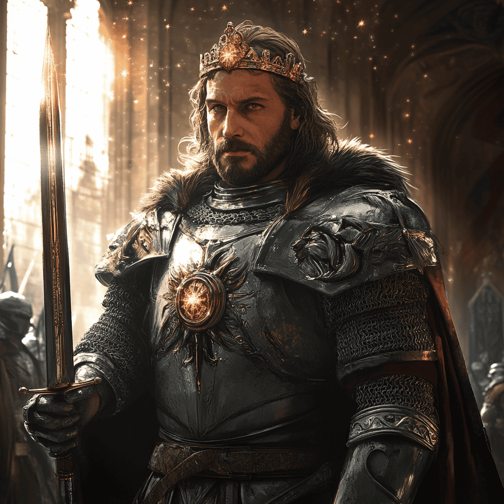 Richard the Lionheart Illustration of Richard the Lionheart, a mythical realm inspired by Richard the Lionheart, central to folklore