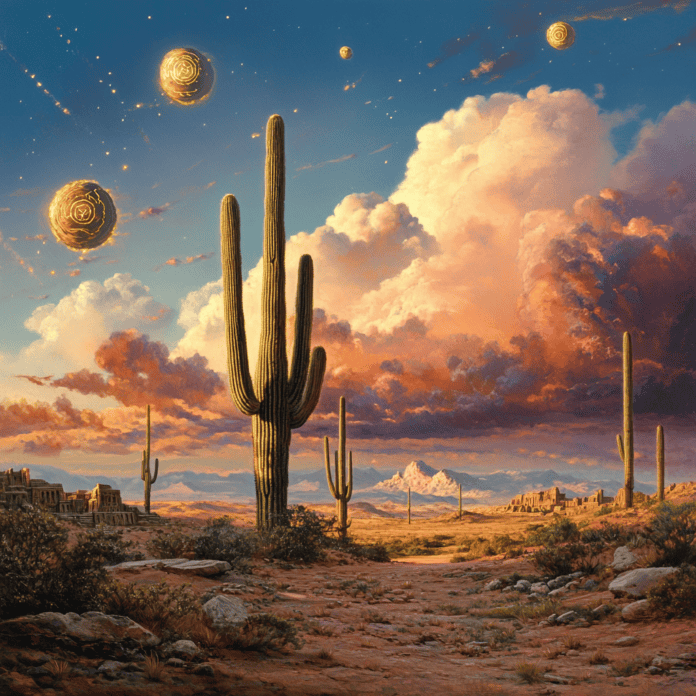 Illustration of Sonoran, a mythical realm inspired by Sonoran, central to folklore.