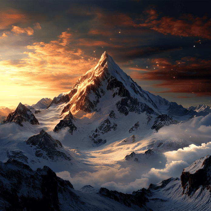 Illustration of Swiss Alps, a mythical realm inspired by Swiss Alps, central to folklore.