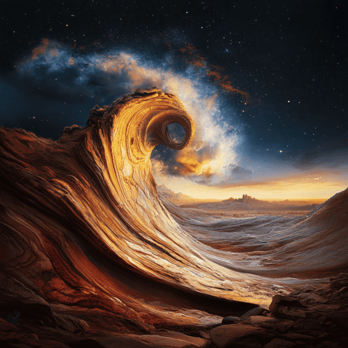 Illustration of The Wave, a mythical realm inspired by The Wave, central to folklore.