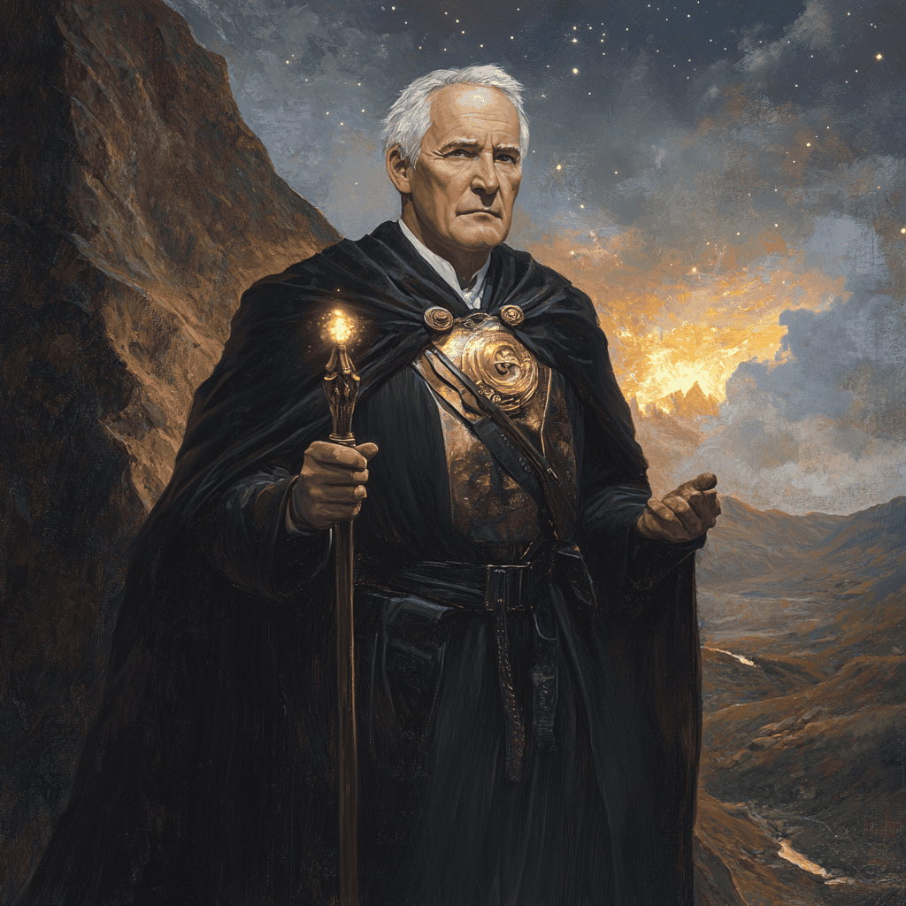 Thomas Edison Illustration of Thomas Edison, a mythical realm inspired by Thomas Edison, central to folklore