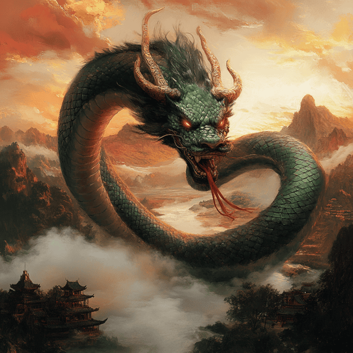 Illustration of Yangtze, a mythical realm inspired by Yangtze, central to folklore.