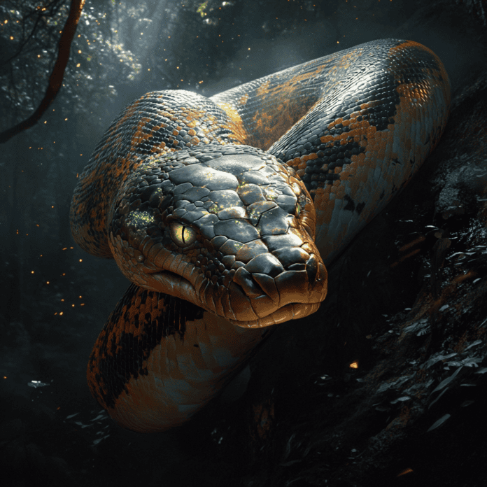 Illustration of Anaconda, a mythical realm inspired by Anaconda, central to folklore.