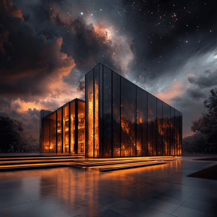 Illustration of Bauhaus Dessau, a mythical realm inspired by Bauhaus Dessau, central to folklore.