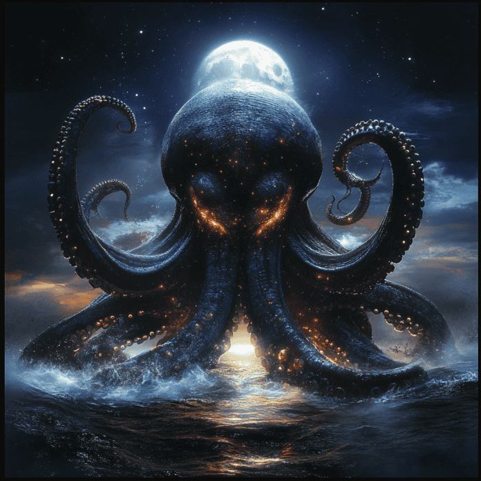 Illustration of Giant Squid, a mythical realm inspired by Giant Squid, central to folklore.