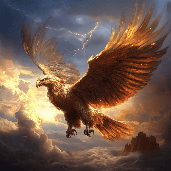 Illustration of Golden Eagle, a mythical realm inspired by Golden Eagle, central to folklore.