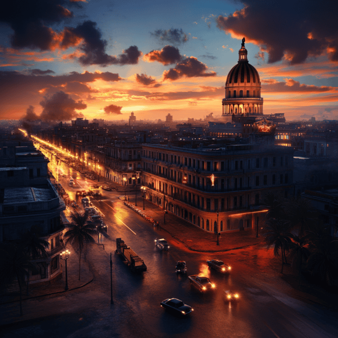 Illustration of Havana, a mythical realm inspired by Havana, central to folklore.