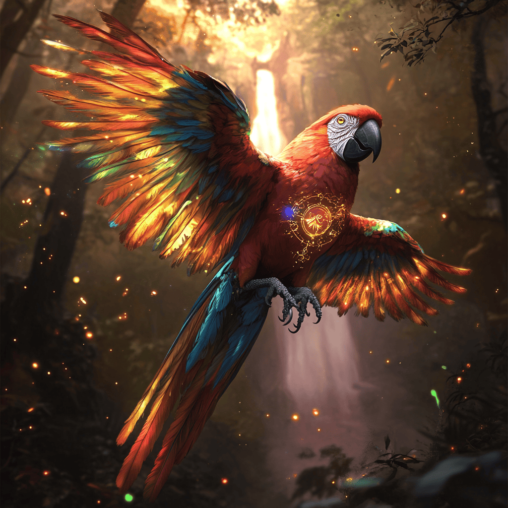 macaw Illustration of Macaw, a mythical realm inspired by Macaw, central to folklore.