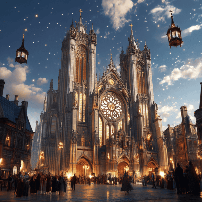 Illustration of York, a mythical realm inspired by York, central to folklore